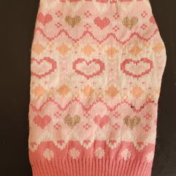 Small Pink Heart Dog Sweater