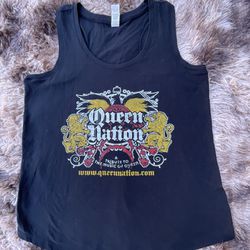 A Tribute To Queen Black Tank Top - Queen Nation Size Large Woman’s 
