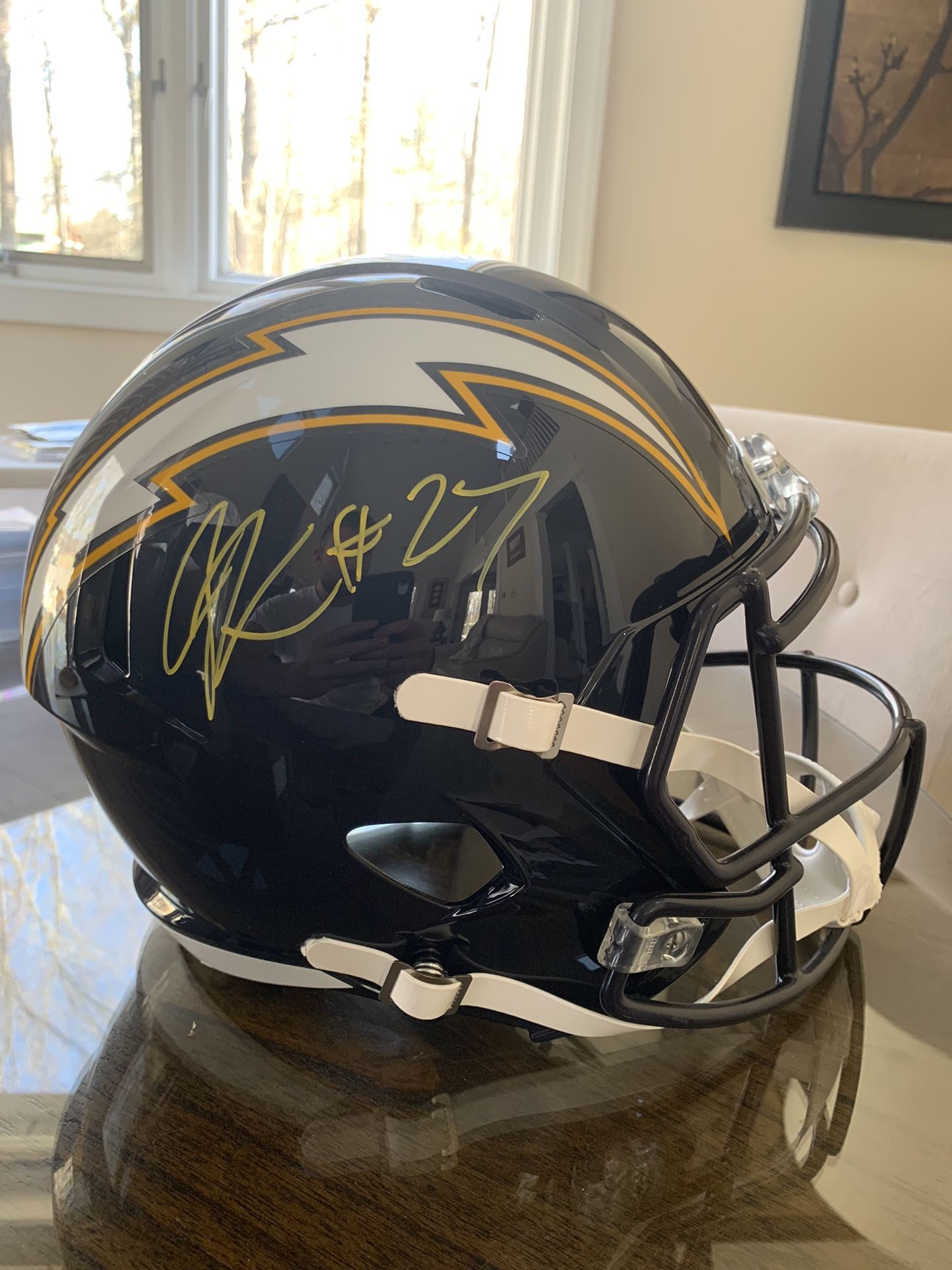 Chargers Replica Helmet Signed JK Dobbins #27