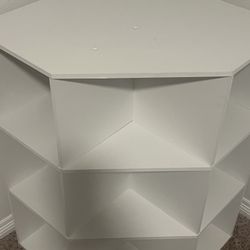 White Corner Shelf Unit