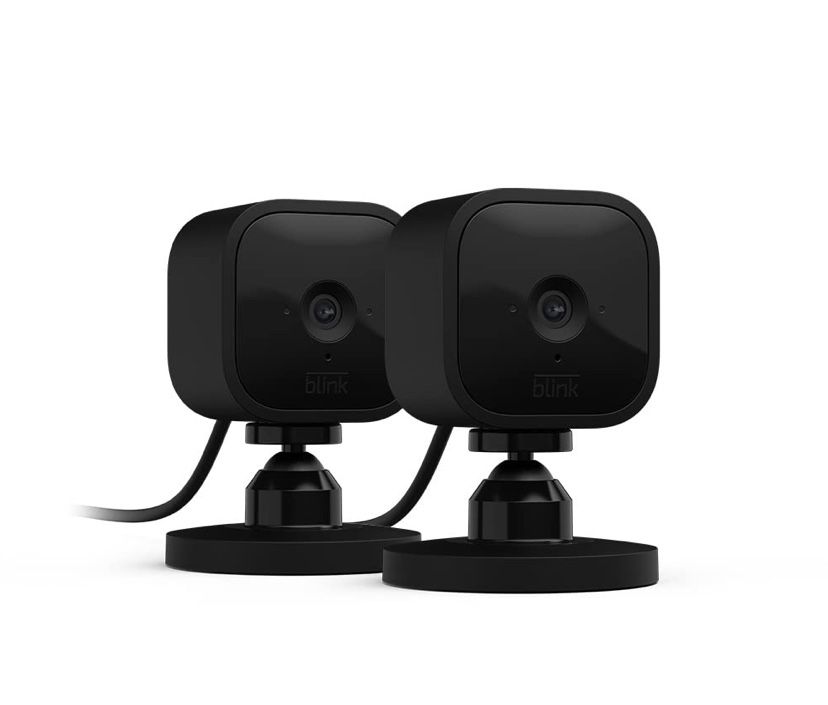 Blink Mini - Compact indoor plug-in smart security camera, 1080p HD video, night vision, motion detection, two-way audio, easy set up, Works with Alex