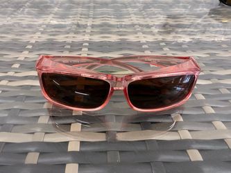Pink Wraparound Sunglasses with Brown Lenses
