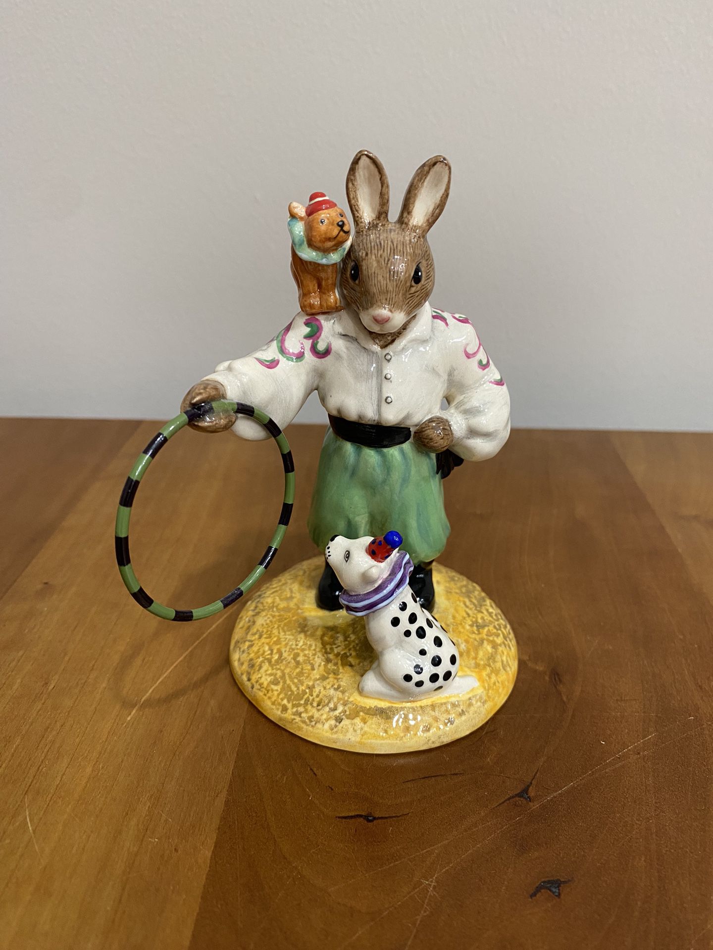 Royal Doulton Bunnykins Decor Knickknack, Bunny Dog Circus Figurine