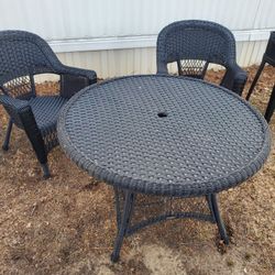 Resin Wicker Table and Chairs (Read Description)