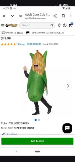 Inflatable Adult Corn Costume