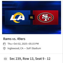 RAMS vs 49ers - 4 TICKETS