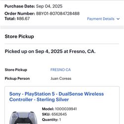 Sony - PlayStation 5 - DualSense Wireless Controller - Sterling Silver