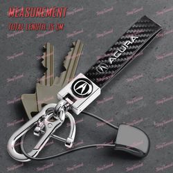 Keychain Lanyard Quick Release Key chain Leather for Acura INTEGRA RSX TSX JDM -(3-LKC-ACURA-CFBK