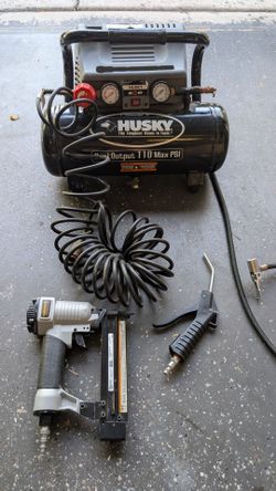 Husky 110 Max PSI Air Compressor with 18g nailer