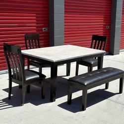 Dining Table With 3 Chairs And Bench