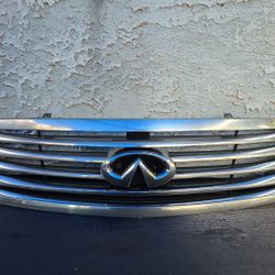 2007-2009 INFINITI G37 GRILL W/LOGO FRONT UPPER CHROME SEDAN OEM