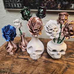 Valentine's Day Sugar Skull Roses And Vase