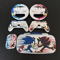Sega Sonic and Shadow Nintendo Switch Set- Wheels, Grips, Joycon Covers, and Case