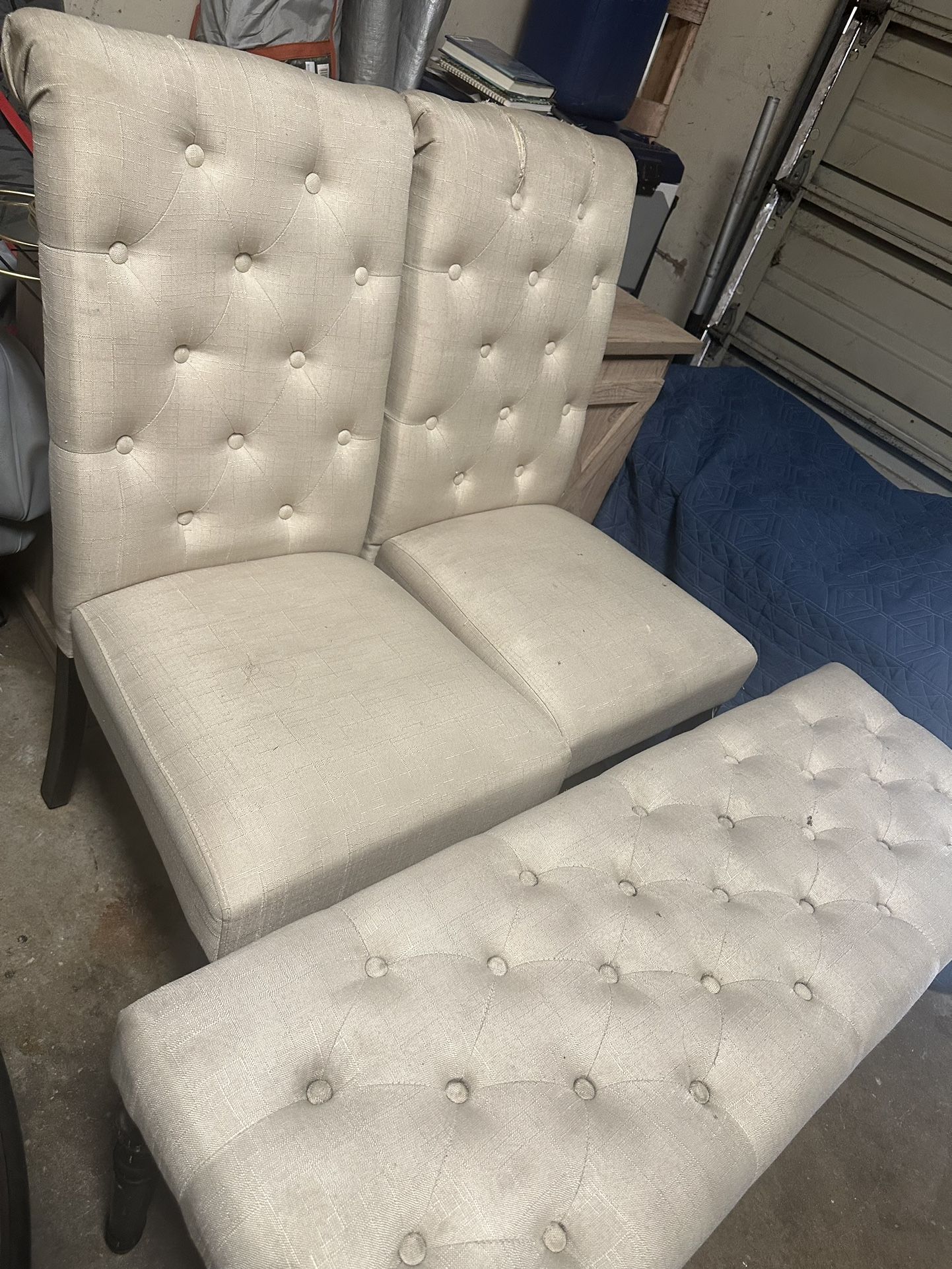 Table & 4 tuffed chairs with Bench