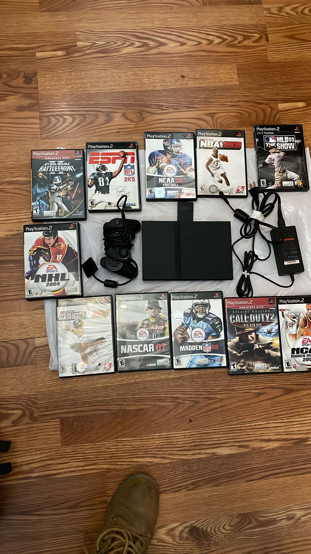 PS2 System With Games And Brand New 128 MB Memory Card