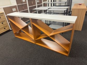 Brand new Modern Wood Bookshelf with White Top