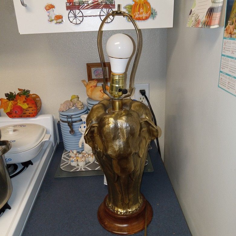 Vintage (MCM) Tyndale Brass Elephant Lamp