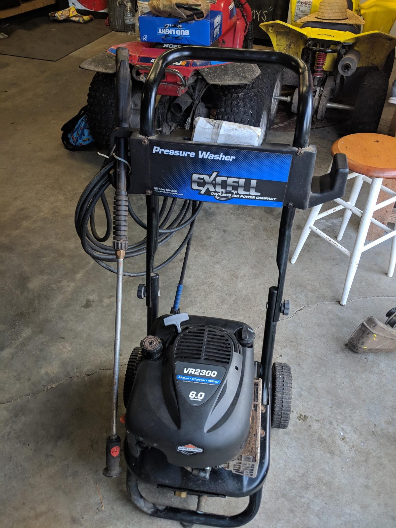 Excell VR2300 6.0hp 2300 psi pressure washer