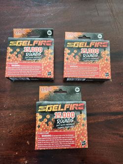 3 Boxes of Nerf Pro Gel Fire 15,000 Rounds New in Sealed Box