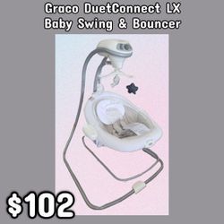 NEW Graco DuetConnect LX Baby Swing & Bouncer: njft