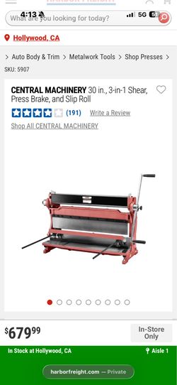 Central Machinery Sheet metal Brake.  In good conditional