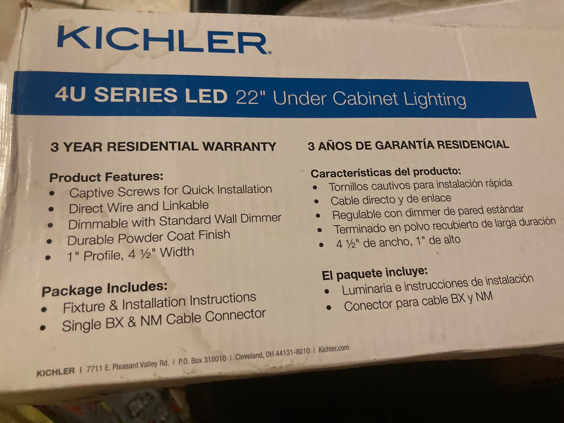 KICLER 4U Series LED 22” Under Cabinet  Light