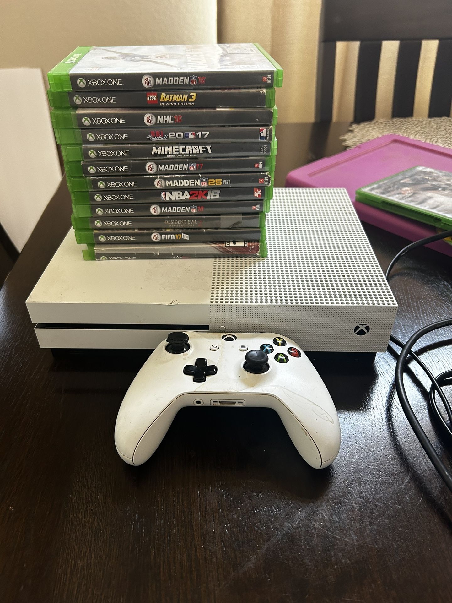 Xbox One S, With Controller And Games - Main Image