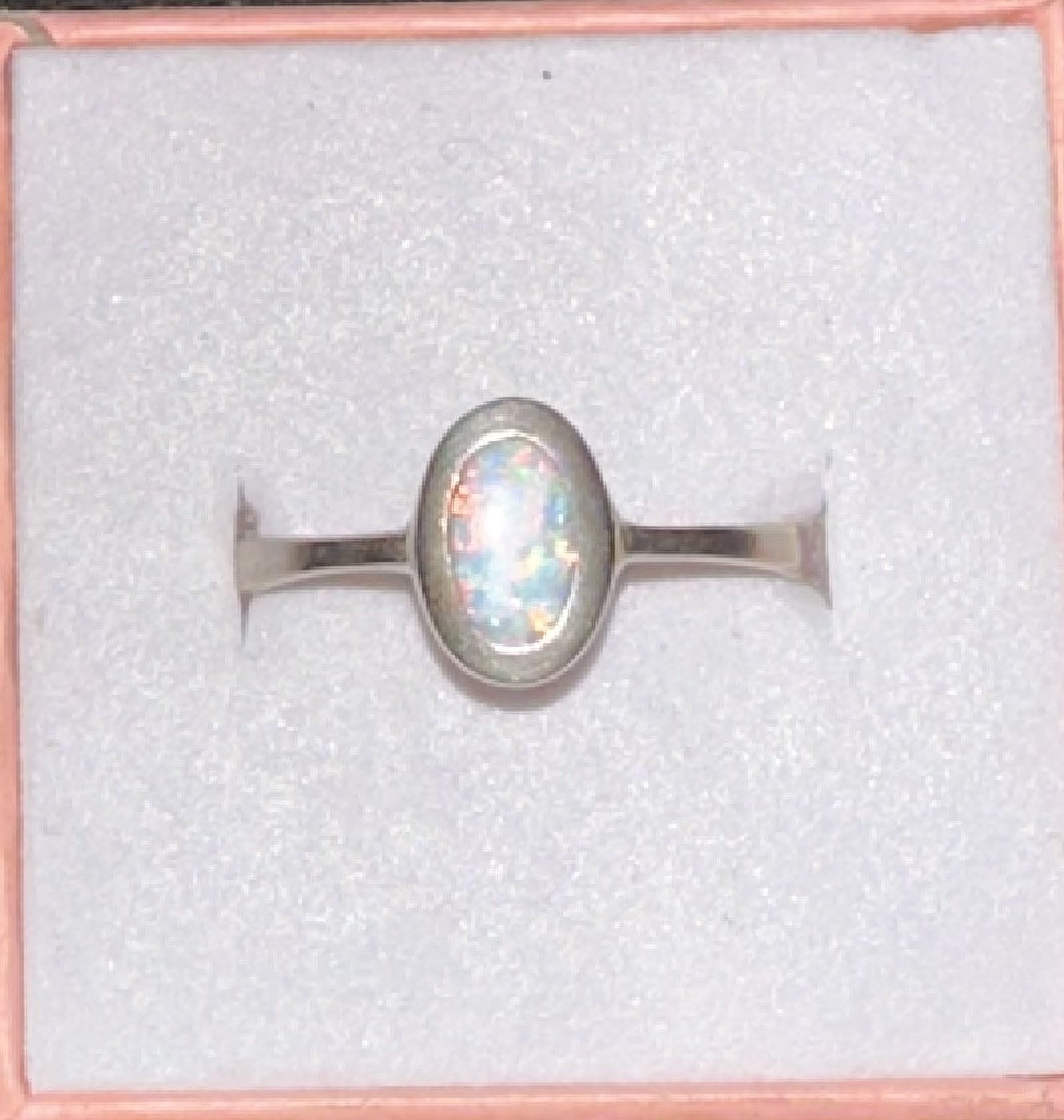 Brand New Sterling 1 TCW Natural Fire Opal! Sz 7!