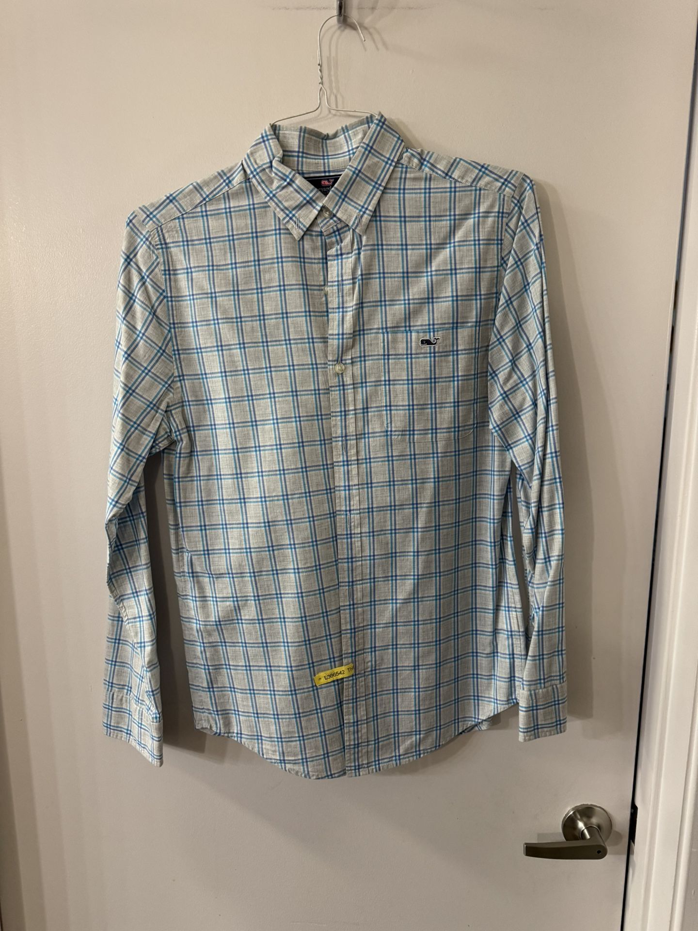 Vineyard Vines Men XS Slim Fit Tucker Shirt long sleeve blue grey plaid