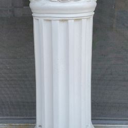25 Inches Ceramic Greek Column Pedestal Garden Yard Stand Plant Flower Bust VTG