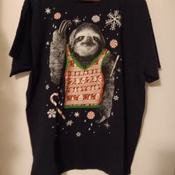 Christmas Sloth Tshirt Size Xl