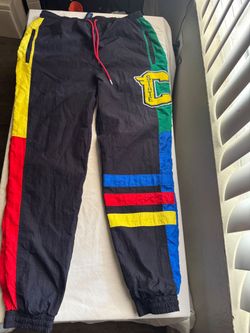 Colorblock Nylon Track Pants with State Patch