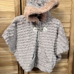 Little Lass Girls Gray Poncho