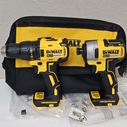 Dewalt 20-Volt Brushless Drill AND Impact Driver Bag Brand New Tool Only 