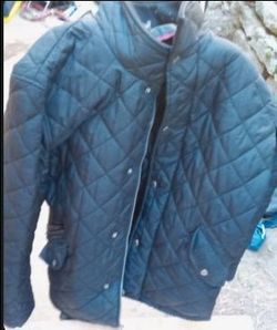 Black Quilted Snap-Button Jacket