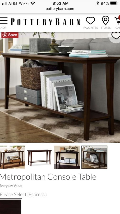 Pottery Barn Metropolitan Console Table