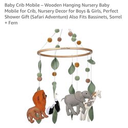 Safari theme mobile, mobile arm, bassinet sheet, changing pad cover and boppy cover