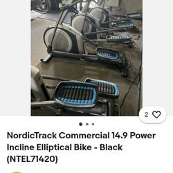 NordicTrack Commercial 14.9 Power Incline Elliptical Bike - Black