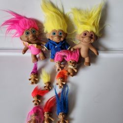 Russ Troll dolls Lot Of 12 Vintage Toys Collectible 