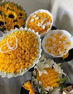 Hermosos ramos/ bouquets de rosas amarillas para el 21 de septiembre y cualquier tipo de ocasión☺️💐