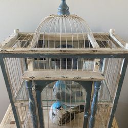 Vintage wood & Mirror birdcage