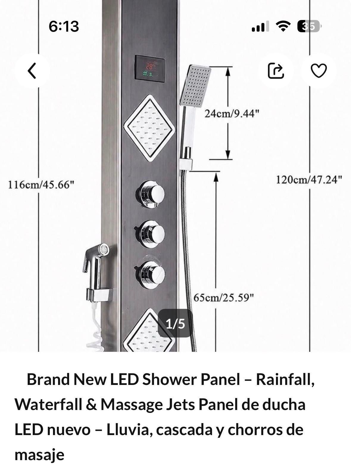 Brand New LED Shower Panel/ Panel de ducha Led Nuevo.