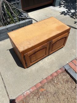 Oak Wood Two-Door Storage Cabinet’s