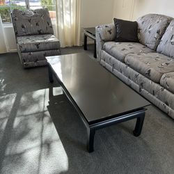Black Coffee Table w/ 2 Side Tables