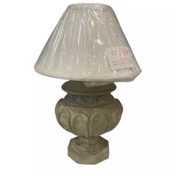 NWT Hampton Bay Rustic Stone Tabletop Lamp Tan White