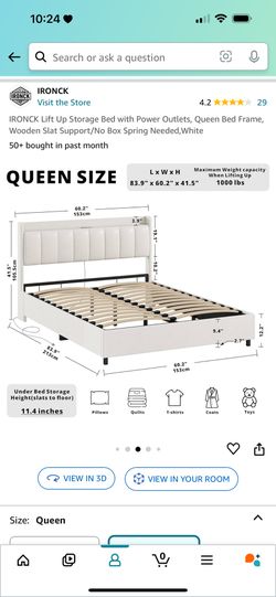 Queen Bed storage Lift System