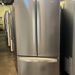 Whirlpool 30”Wide French Style Stainless Steel Refrigerator 