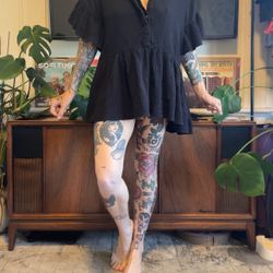 Maisie Womens black Oversized Tunic Dress 