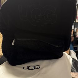 This is an UGG Dannie II mini backpack in black suede and sheepskin New 
