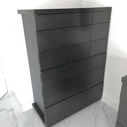 Dark Grey Wood Dresser 